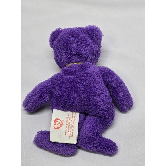 Grimace The Bear Ty Teenie Beanie Babies McDonalds 2004 Promo Bag #12 - Picture 2 of 5